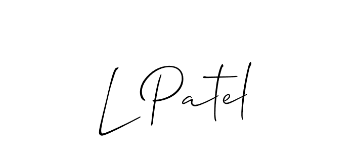 Use a signature maker to create a handwritten signature online. With this signature software, you can design (Allison_Script) your own signature for name L Patel. L Patel signature style 2 images and pictures png