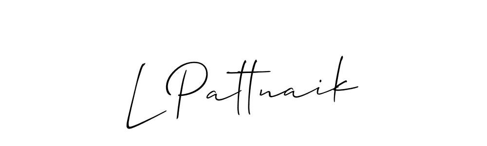 The best way (Allison_Script) to make a short signature is to pick only two or three words in your name. The name L Pattnaik include a total of six letters. For converting this name. L Pattnaik signature style 2 images and pictures png