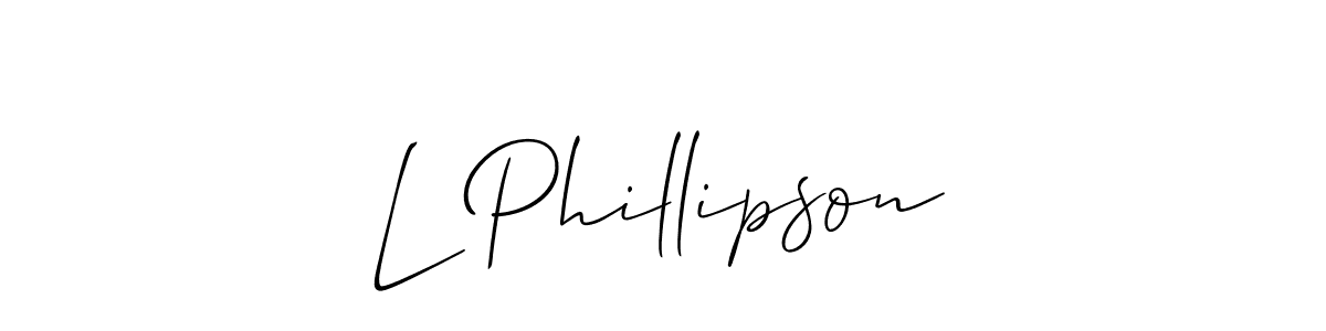 Design your own signature with our free online signature maker. With this signature software, you can create a handwritten (Allison_Script) signature for name L Phillipson. L Phillipson signature style 2 images and pictures png