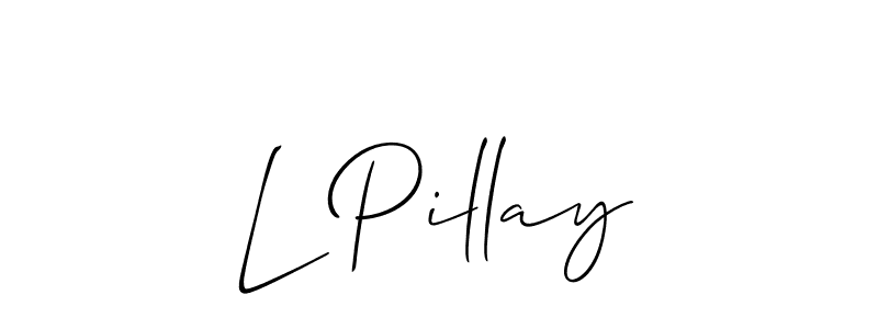 Also we have L Pillay name is the best signature style. Create professional handwritten signature collection using Allison_Script autograph style. L Pillay signature style 2 images and pictures png