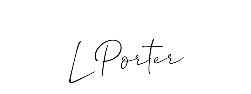 Also You can easily find your signature by using the search form. We will create L Porter name handwritten signature images for you free of cost using Allison_Script sign style. L Porter signature style 2 images and pictures png