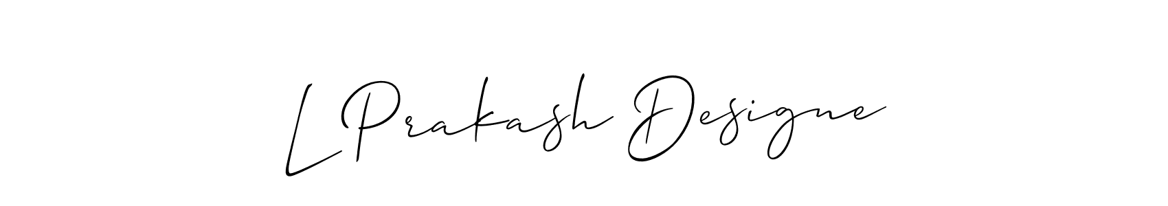 You should practise on your own different ways (Allison_Script) to write your name (L Prakash Designe) in signature. don't let someone else do it for you. L Prakash Designe signature style 2 images and pictures png