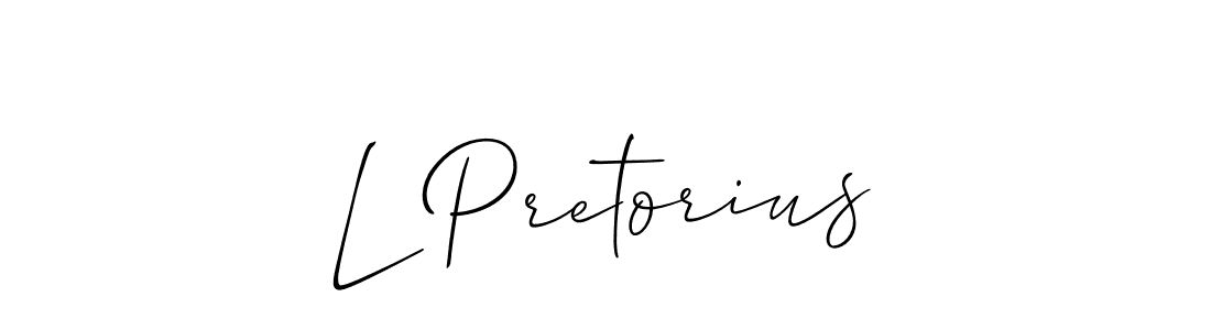 Make a beautiful signature design for name L Pretorius. With this signature (Allison_Script) style, you can create a handwritten signature for free. L Pretorius signature style 2 images and pictures png