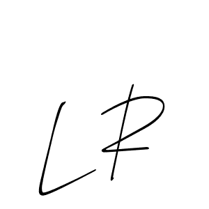 The best way (Allison_Script) to make a short signature is to pick only two or three words in your name. The name L R include a total of six letters. For converting this name. L R signature style 2 images and pictures png