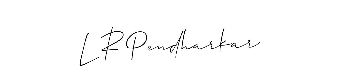 Also we have L R Pendharkar name is the best signature style. Create professional handwritten signature collection using Allison_Script autograph style. L R Pendharkar signature style 2 images and pictures png