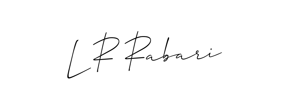You should practise on your own different ways (Allison_Script) to write your name (L R Rabari) in signature. don't let someone else do it for you. L R Rabari signature style 2 images and pictures png