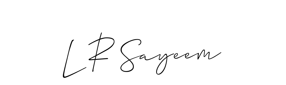 Use a signature maker to create a handwritten signature online. With this signature software, you can design (Allison_Script) your own signature for name L R Sayeem. L R Sayeem signature style 2 images and pictures png