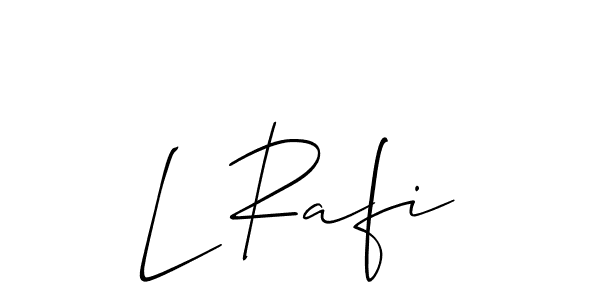 Create a beautiful signature design for name L Rafi. With this signature (Allison_Script) fonts, you can make a handwritten signature for free. L Rafi signature style 2 images and pictures png