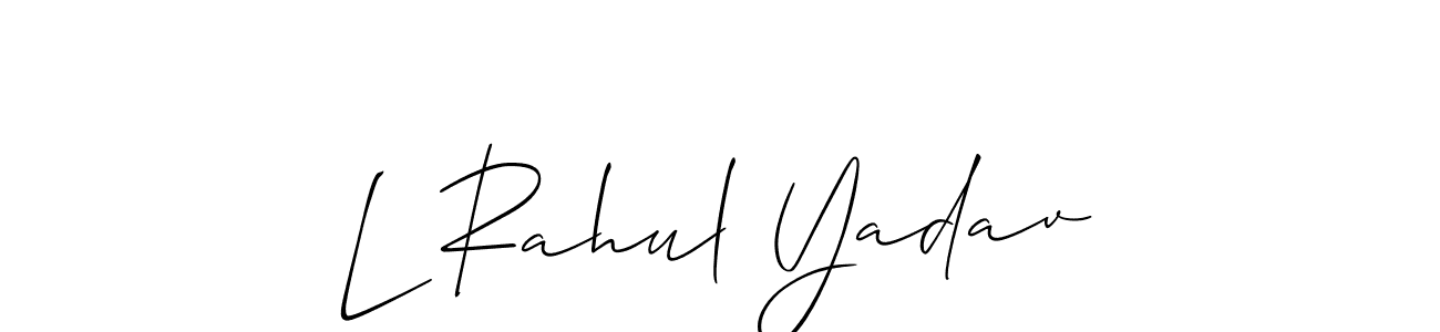 It looks lik you need a new signature style for name L Rahul Yadav. Design unique handwritten (Allison_Script) signature with our free signature maker in just a few clicks. L Rahul Yadav signature style 2 images and pictures png