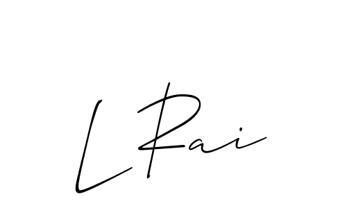 How to make L Rai name signature. Use Allison_Script style for creating short signs online. This is the latest handwritten sign. L Rai signature style 2 images and pictures png