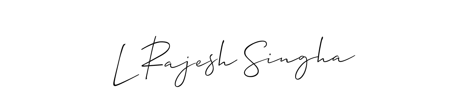 Allison_Script is a professional signature style that is perfect for those who want to add a touch of class to their signature. It is also a great choice for those who want to make their signature more unique. Get L Rajesh Singha name to fancy signature for free. L Rajesh Singha signature style 2 images and pictures png