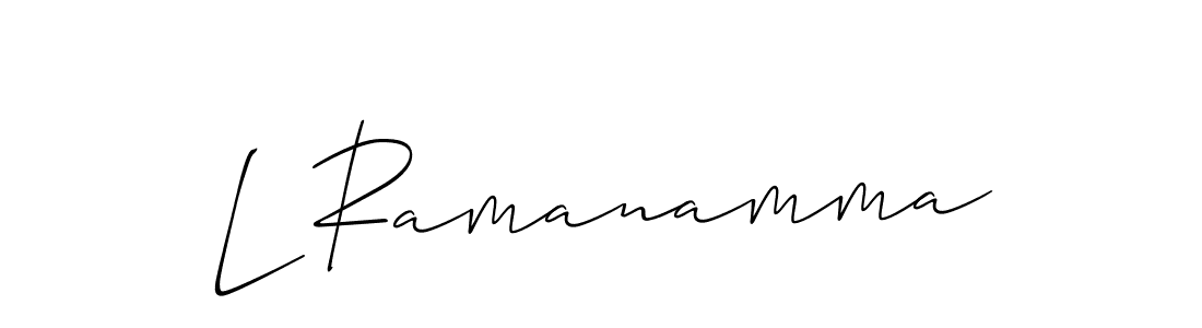 How to make L Ramanamma name signature. Use Allison_Script style for creating short signs online. This is the latest handwritten sign. L Ramanamma signature style 2 images and pictures png