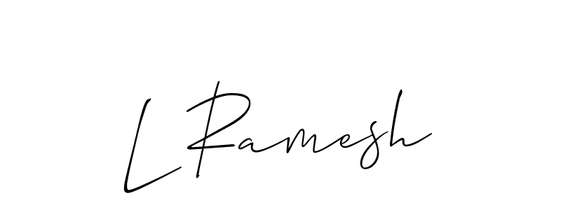 Create a beautiful signature design for name L Ramesh. With this signature (Allison_Script) fonts, you can make a handwritten signature for free. L Ramesh signature style 2 images and pictures png