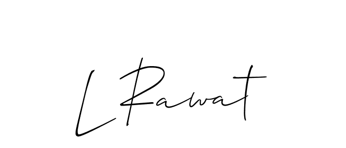 Also You can easily find your signature by using the search form. We will create L Rawat name handwritten signature images for you free of cost using Allison_Script sign style. L Rawat signature style 2 images and pictures png