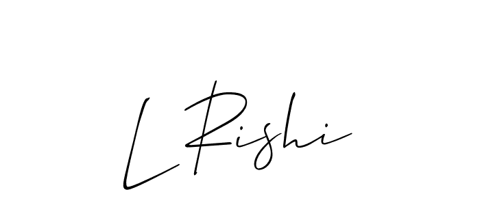 How to make L Rishi name signature. Use Allison_Script style for creating short signs online. This is the latest handwritten sign. L Rishi signature style 2 images and pictures png