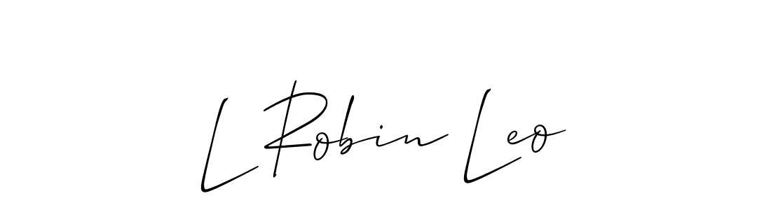 Similarly Allison_Script is the best handwritten signature design. Signature creator online .You can use it as an online autograph creator for name L Robin Leo. L Robin Leo signature style 2 images and pictures png