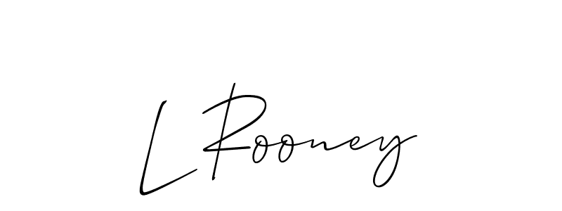 Design your own signature with our free online signature maker. With this signature software, you can create a handwritten (Allison_Script) signature for name L Rooney. L Rooney signature style 2 images and pictures png