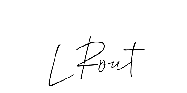 Make a beautiful signature design for name L Rout. With this signature (Allison_Script) style, you can create a handwritten signature for free. L Rout signature style 2 images and pictures png