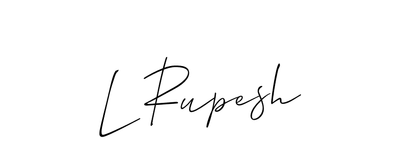 Also You can easily find your signature by using the search form. We will create L Rupesh name handwritten signature images for you free of cost using Allison_Script sign style. L Rupesh signature style 2 images and pictures png