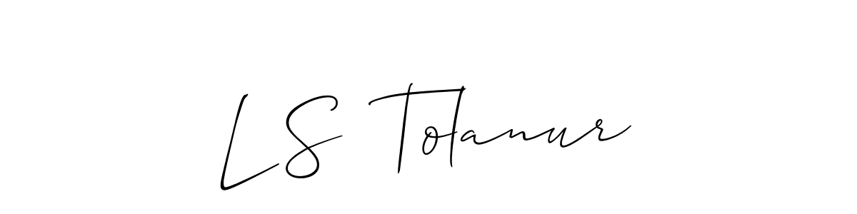 How to make L S  Tolanur name signature. Use Allison_Script style for creating short signs online. This is the latest handwritten sign. L S  Tolanur signature style 2 images and pictures png