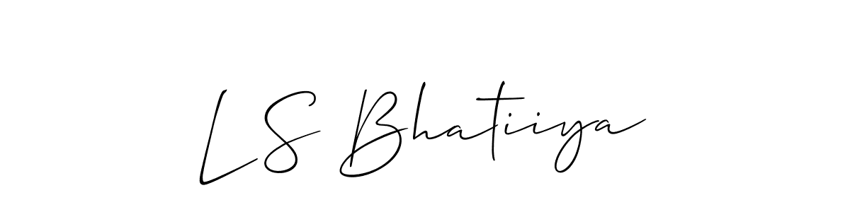 The best way (Allison_Script) to make a short signature is to pick only two or three words in your name. The name L S Bhatiiya include a total of six letters. For converting this name. L S Bhatiiya signature style 2 images and pictures png