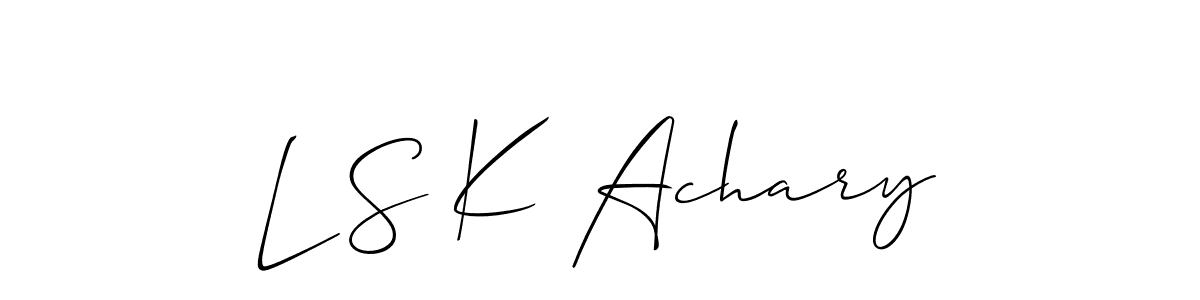 How to Draw L S K Achary signature style? Allison_Script is a latest design signature styles for name L S K Achary. L S K Achary signature style 2 images and pictures png