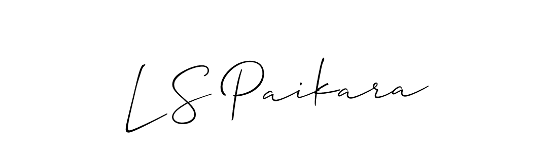 Also You can easily find your signature by using the search form. We will create L S Paikara name handwritten signature images for you free of cost using Allison_Script sign style. L S Paikara signature style 2 images and pictures png