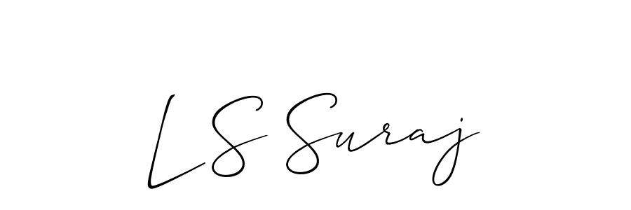 Allison_Script is a professional signature style that is perfect for those who want to add a touch of class to their signature. It is also a great choice for those who want to make their signature more unique. Get L S Suraj name to fancy signature for free. L S Suraj signature style 2 images and pictures png