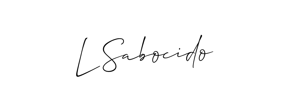 Also You can easily find your signature by using the search form. We will create L Sabocido name handwritten signature images for you free of cost using Allison_Script sign style. L Sabocido signature style 2 images and pictures png