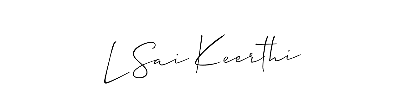 Check out images of Autograph of L Sai Keerthi name. Actor L Sai Keerthi Signature Style. Allison_Script is a professional sign style online. L Sai Keerthi signature style 2 images and pictures png