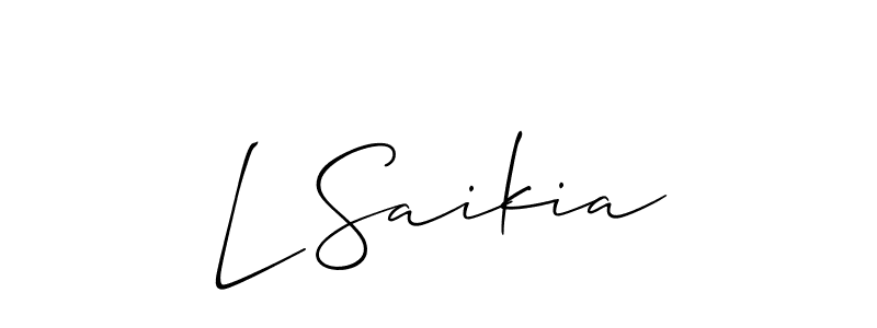 How to make L Saikia signature? Allison_Script is a professional autograph style. Create handwritten signature for L Saikia name. L Saikia signature style 2 images and pictures png