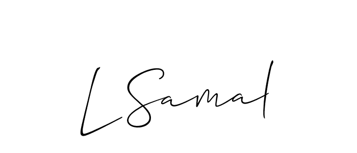 Create a beautiful signature design for name L Samal. With this signature (Allison_Script) fonts, you can make a handwritten signature for free. L Samal signature style 2 images and pictures png