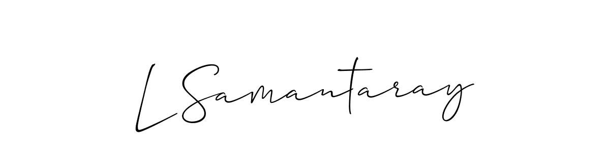 Also You can easily find your signature by using the search form. We will create L Samantaray name handwritten signature images for you free of cost using Allison_Script sign style. L Samantaray signature style 2 images and pictures png