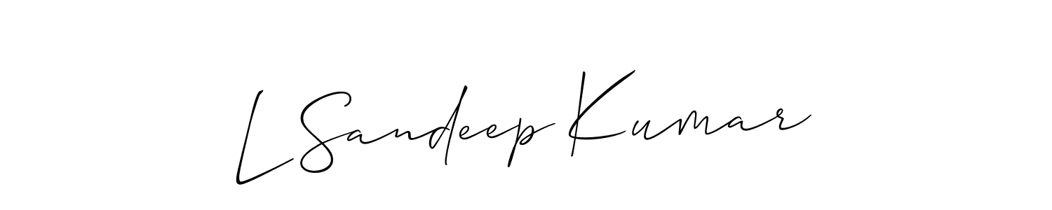 Make a beautiful signature design for name L Sandeep Kumar. With this signature (Allison_Script) style, you can create a handwritten signature for free. L Sandeep Kumar signature style 2 images and pictures png