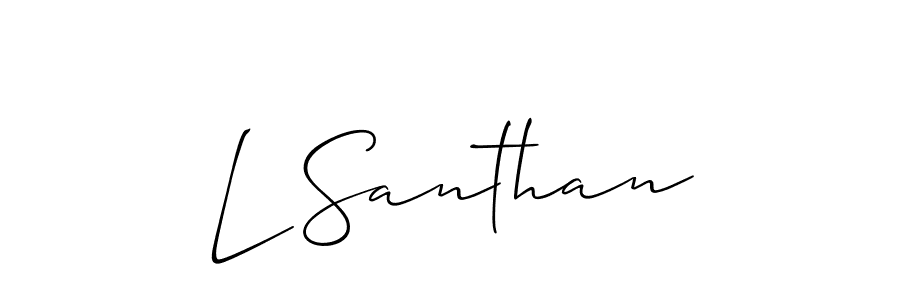 How to make L Santhan signature? Allison_Script is a professional autograph style. Create handwritten signature for L Santhan name. L Santhan signature style 2 images and pictures png