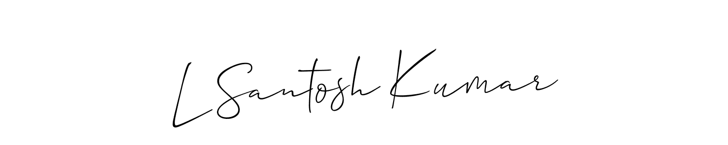 Similarly Allison_Script is the best handwritten signature design. Signature creator online .You can use it as an online autograph creator for name L Santosh Kumar. L Santosh Kumar signature style 2 images and pictures png