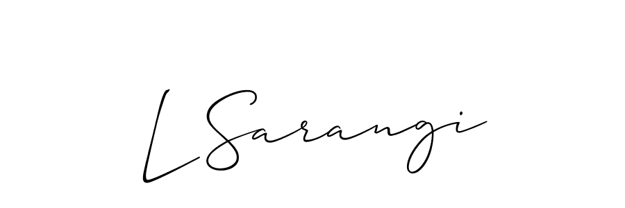 Similarly Allison_Script is the best handwritten signature design. Signature creator online .You can use it as an online autograph creator for name L Sarangi. L Sarangi signature style 2 images and pictures png