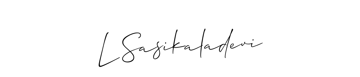 It looks lik you need a new signature style for name L Sasikaladevi. Design unique handwritten (Allison_Script) signature with our free signature maker in just a few clicks. L Sasikaladevi signature style 2 images and pictures png