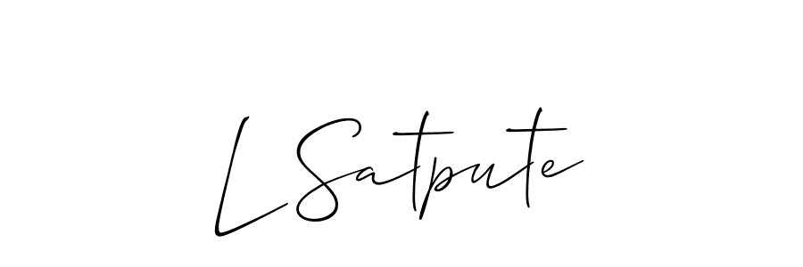 if you are searching for the best signature style for your name L Satpute. so please give up your signature search. here we have designed multiple signature styles  using Allison_Script. L Satpute signature style 2 images and pictures png