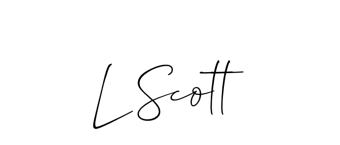 Create a beautiful signature design for name L Scott. With this signature (Allison_Script) fonts, you can make a handwritten signature for free. L Scott signature style 2 images and pictures png