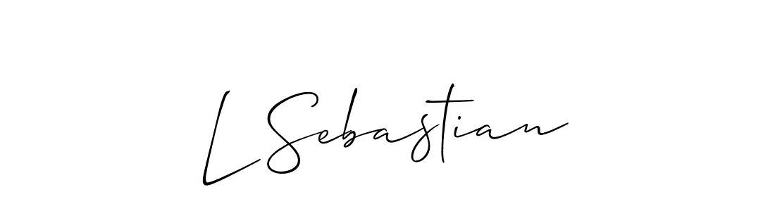 The best way (Allison_Script) to make a short signature is to pick only two or three words in your name. The name L Sebastian include a total of six letters. For converting this name. L Sebastian signature style 2 images and pictures png