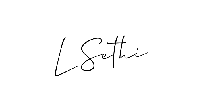 Make a beautiful signature design for name L Sethi. With this signature (Allison_Script) style, you can create a handwritten signature for free. L Sethi signature style 2 images and pictures png