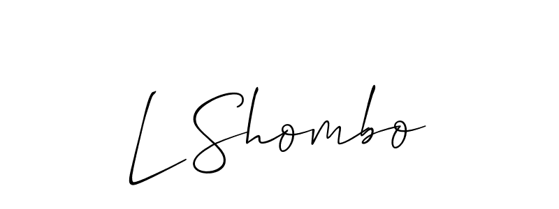 if you are searching for the best signature style for your name L Shombo. so please give up your signature search. here we have designed multiple signature styles  using Allison_Script. L Shombo signature style 2 images and pictures png