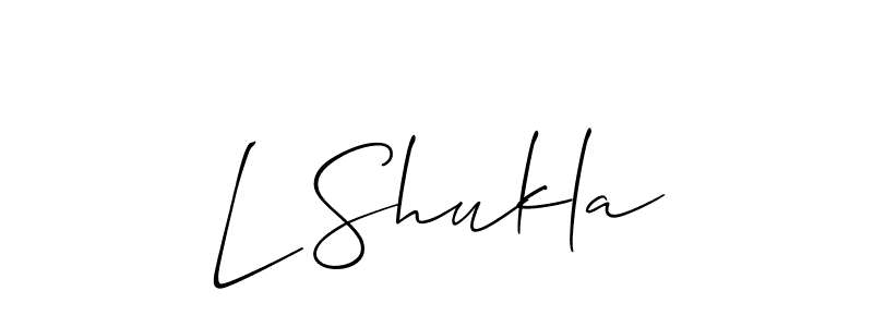Make a short L Shukla signature style. Manage your documents anywhere anytime using Allison_Script. Create and add eSignatures, submit forms, share and send files easily. L Shukla signature style 2 images and pictures png