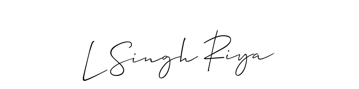 Design your own signature with our free online signature maker. With this signature software, you can create a handwritten (Allison_Script) signature for name L Singh Riya. L Singh Riya signature style 2 images and pictures png