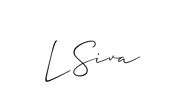 How to make L Siva signature? Allison_Script is a professional autograph style. Create handwritten signature for L Siva name. L Siva signature style 2 images and pictures png