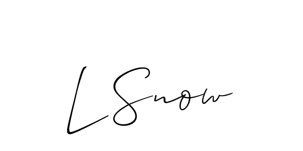 This is the best signature style for the L Snow name. Also you like these signature font (Allison_Script). Mix name signature. L Snow signature style 2 images and pictures png