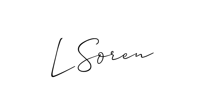 Also we have L Soren name is the best signature style. Create professional handwritten signature collection using Allison_Script autograph style. L Soren signature style 2 images and pictures png