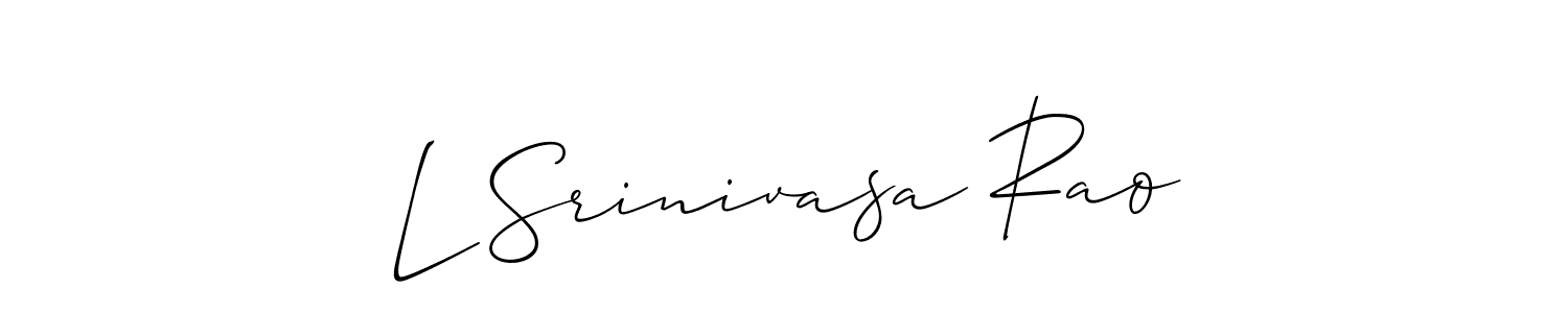This is the best signature style for the L Srinivasa Rao name. Also you like these signature font (Allison_Script). Mix name signature. L Srinivasa Rao signature style 2 images and pictures png