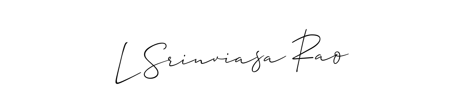 Also You can easily find your signature by using the search form. We will create L Srinviasa Rao name handwritten signature images for you free of cost using Allison_Script sign style. L Srinviasa Rao signature style 2 images and pictures png